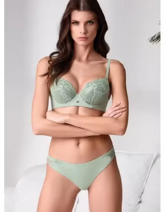 Цветен сутиен с твърди чашки Balconette Lormar 1900 Plunge серия Saten COLORE
